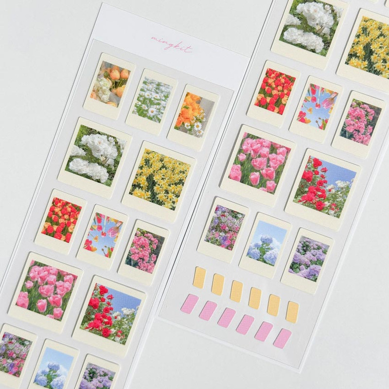 Mingkit Flower Instant Photo Removable Sticker