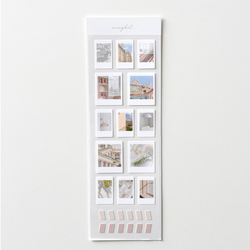 Mingkit Beige Instant Photo Removable Sticker