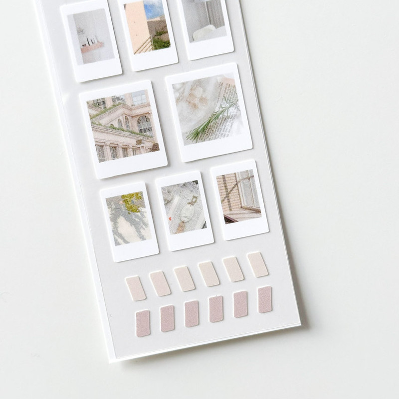 Photo design sticker - Mingkit Beige Instant Photo Removable Sticker