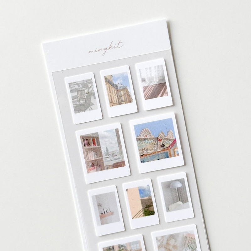 Beige tone stickers - Mingkit Beige Instant Photo Removable Sticker