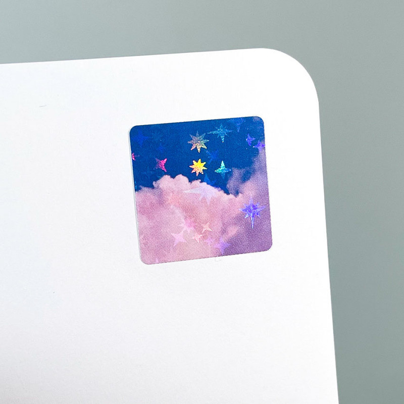 Usage example of Mingkit Pink Cotton Squared Star Glitter Sticker