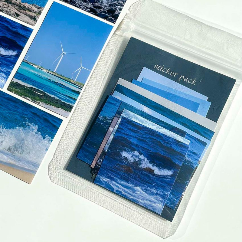 With a zipper bag - Mingkit Ocean Paper Sticker Pack