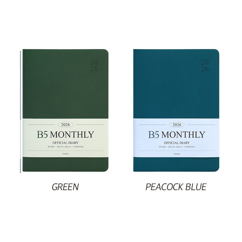 6 Color - Indigo 2026 Official B5 Dated Monthly Planner Scheduler 6 Color - Indigo 2026 Official B5 Dated Monthly Planner Scheduler