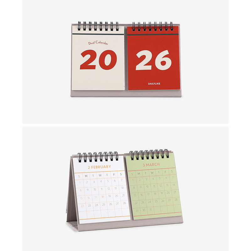 Standing calendar - Dailylike 2026 Dual Desk Calendar Standing calendar - Dailylike 2026 Dual Desk Calendar