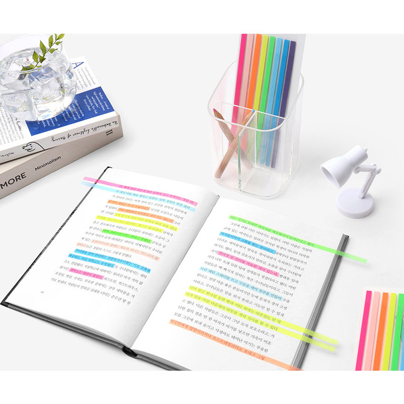 Neon pop- Bookfriends Color Index Long Highlighter Sticky Tab Set