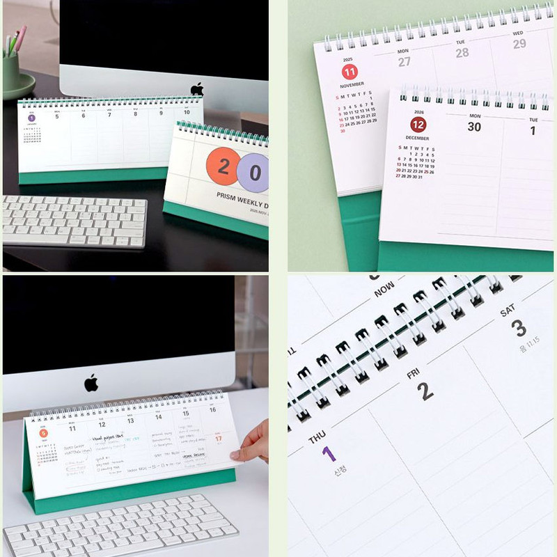 Detail of Indigo 2026 Prism Horizontal Dated Weekly Desk Planner