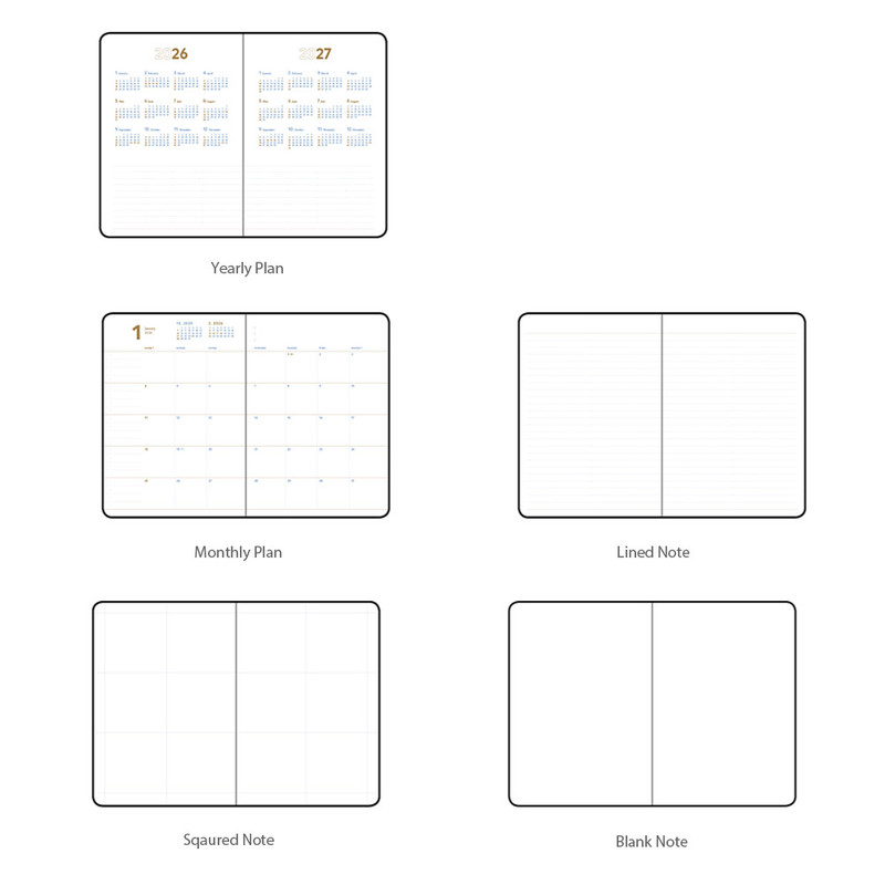 Planner Pages - Byfulldesign 2026 Notable Memory A5 Dated Monthly Planner