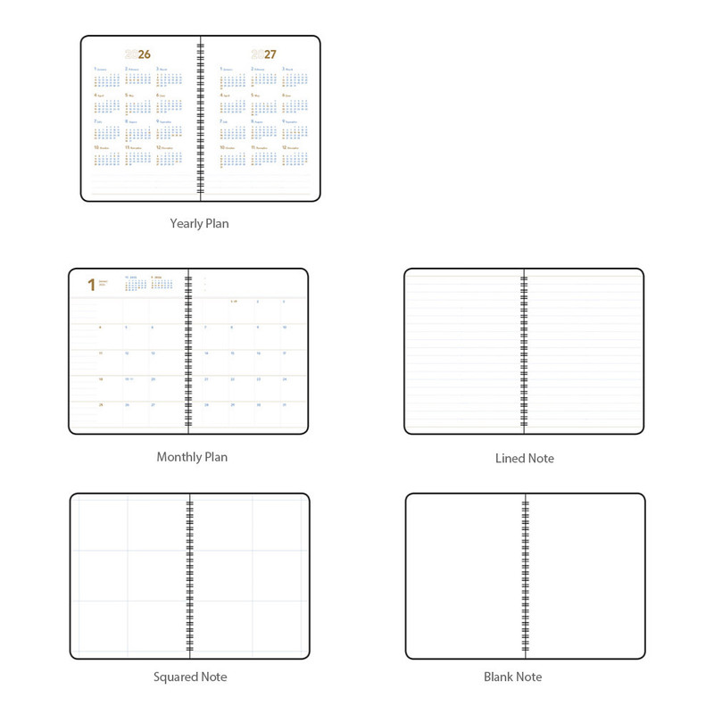 Planner Pages - Byfulldesign 2026 Notable Memory Twin-Wire Handy Dated Monthly Planner