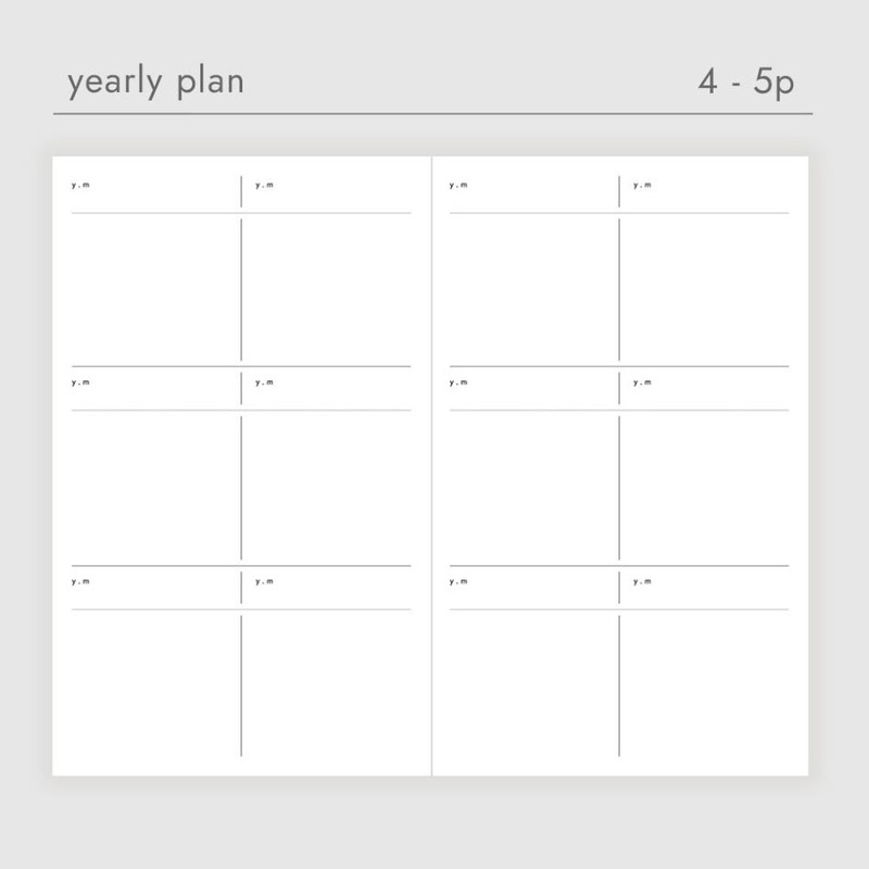 Yearly Plan - Dash and Dot Documoment Dateless Monthly Planner
