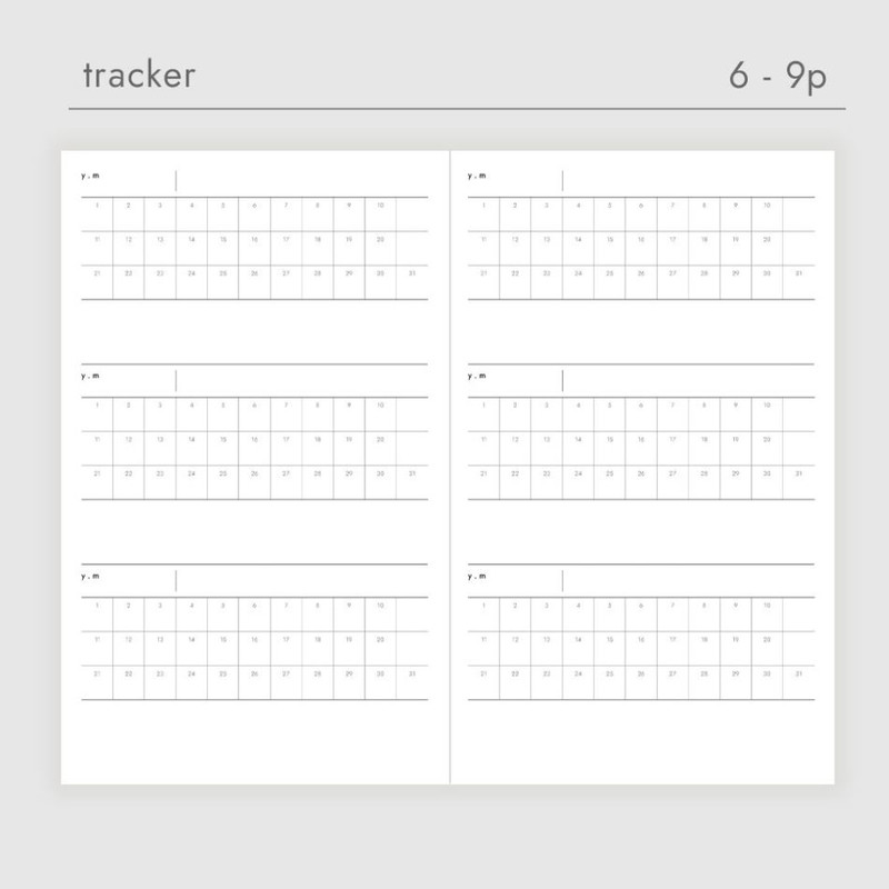 Tracker - Dash and Dot Documoment Dateless Monthly Planner