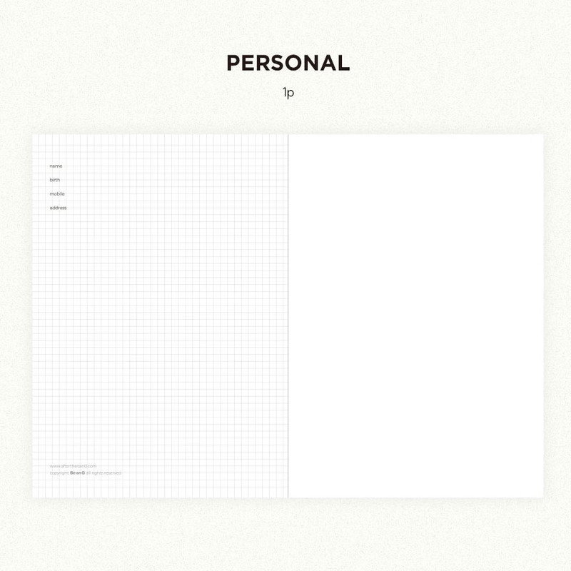 Personal Data - Be On D 2026 Satin Book B6 Dated Daily Diary Personal Data - Be On D 2026 Satin Book B6 Dated Daily Diary