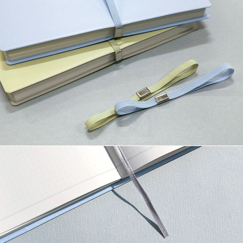 Elastic Band & Ribbon bookmark - Be On D 2026 Satin Book B6 Dated Daily Diary Elastic Band & Ribbon bookmark - Be On D 2026 Satin Book B6 Dated Daily Diary