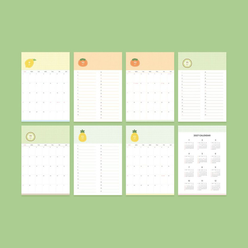 Calendar Pages - 7321 Design 2026 Check & Fruits Desk Calendar Calendar Pages - 7321 Design 2026 Check & Fruits Desk Calendar