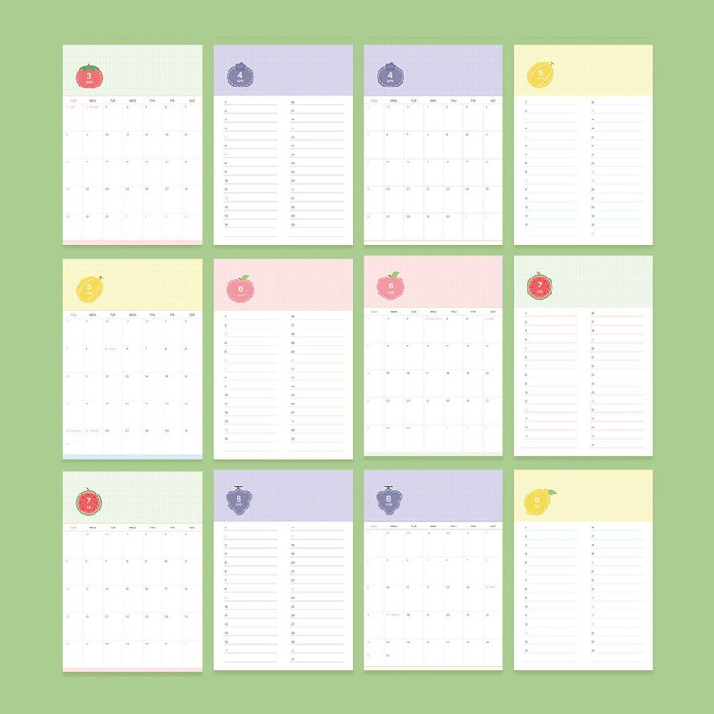 Calendar Pages - 7321 Design 2026 Check & Fruits Desk Calendar Calendar Pages - 7321 Design 2026 Check & Fruits Desk Calendar