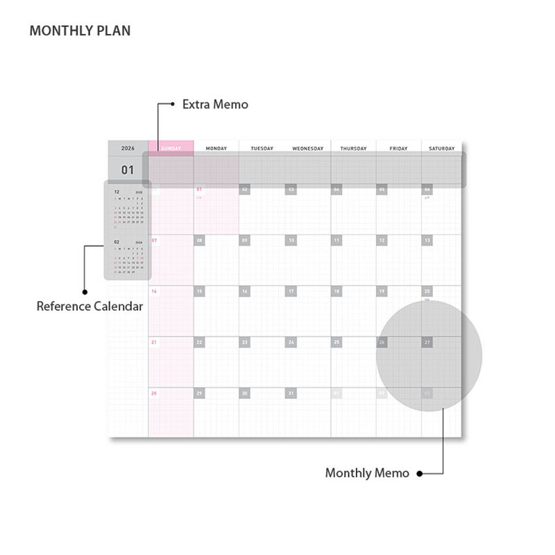 Monthly Plan - 2026 Happy Together Dated Weekly Diary Planner