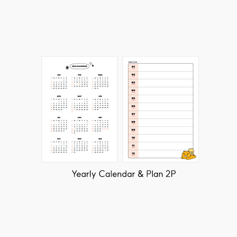 Yearly Plan - Kakao Friends 2026 Hardcover Dated Weekly Planner