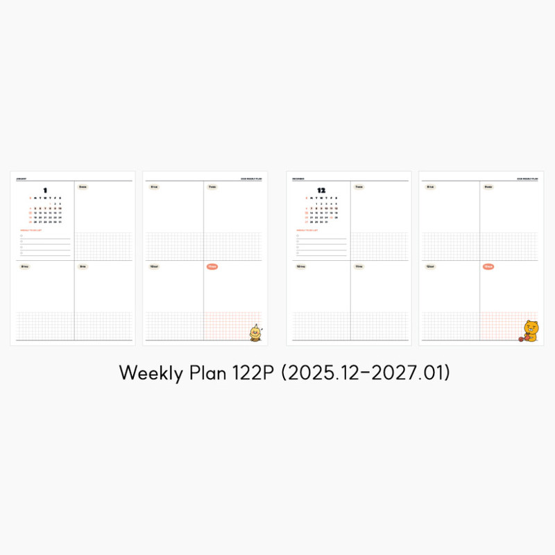 Weekly Plan - Kakao Friends 2026 Hardcover Dated Weekly Planner