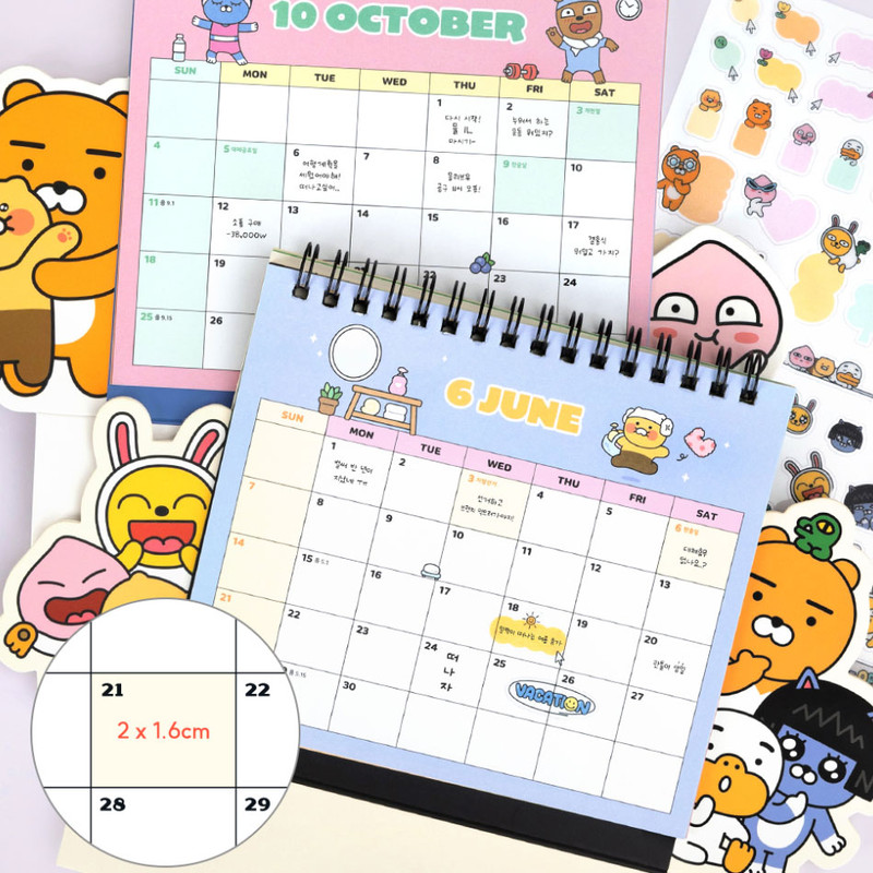 Front Scheduler - Kakao Friends 2026 Shape Desk Calendar