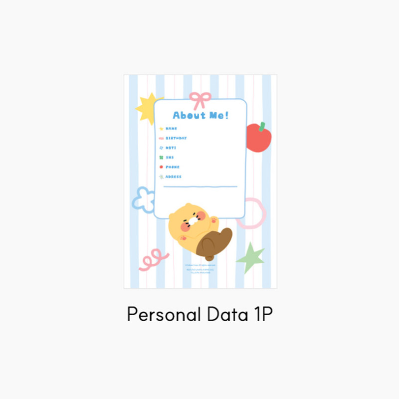 Personal Data - Kakao Friends Blue Choonsik Undated Weekly Planner