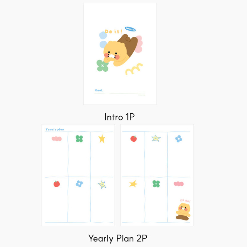 Intro & Yearly Plan - Kakao Friends Blue Choonsik Undated Weekly Planner