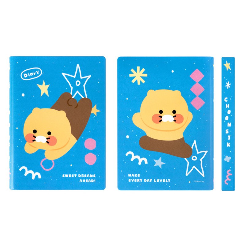 PU cover diary - Kakao Friends Blue Choonsik Undated Weekly Planner