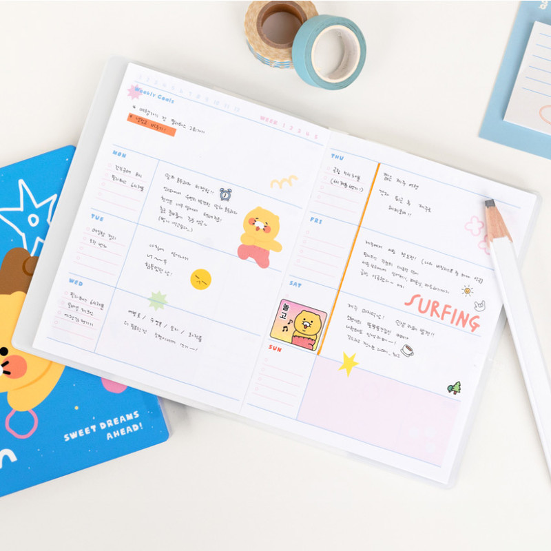 Weekly Plan - Kakao Friends Blue Choonsik Undated Weekly Planner