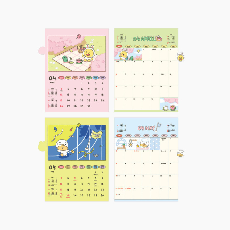Monthly Calendar - Kakao Friends 2026 Index Desk Calendar