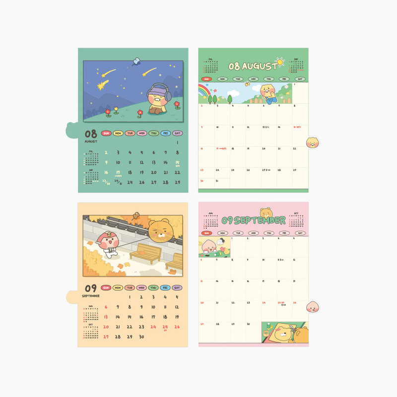 Monthly Calendar - Kakao Friends 2026 Index Desk Calendar