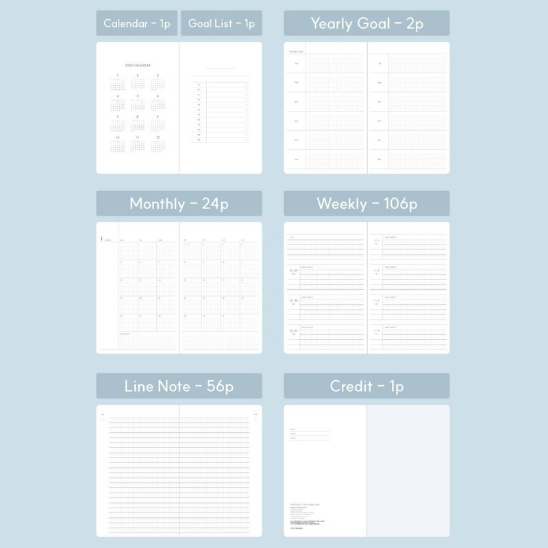 Diary Pages - 7321 Design 2026 Day Point Dated Weekly Diary