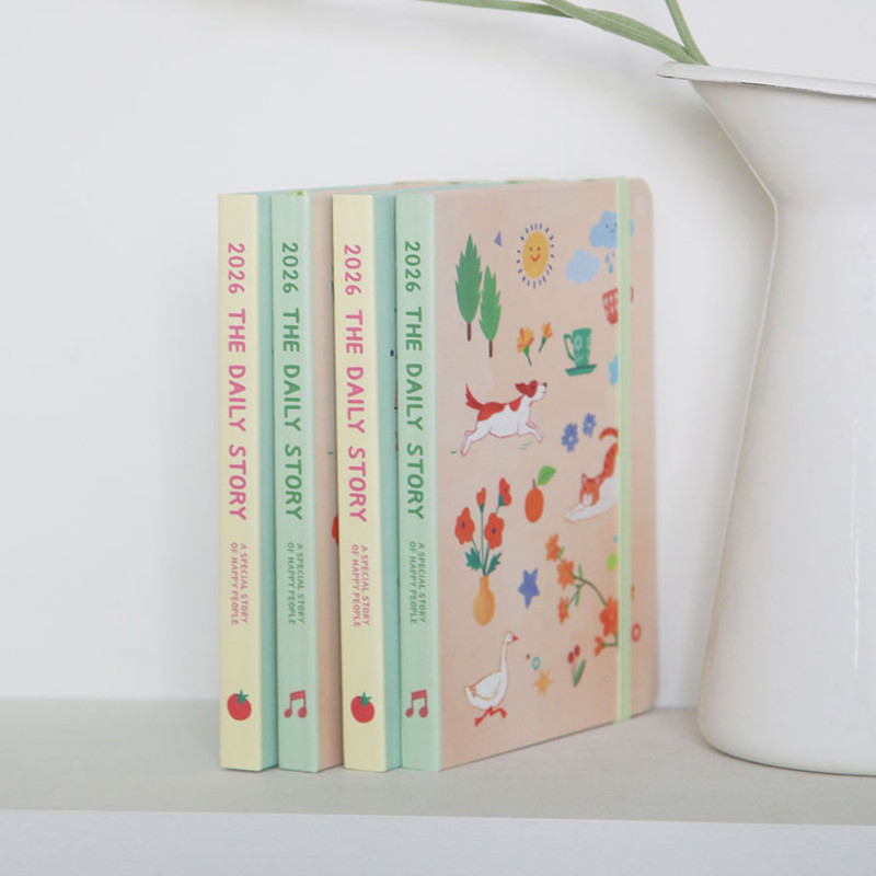 Hardcover with Elastic Band Closure - 7321 Design 2026 The Daily Story Dated Weekly Diary