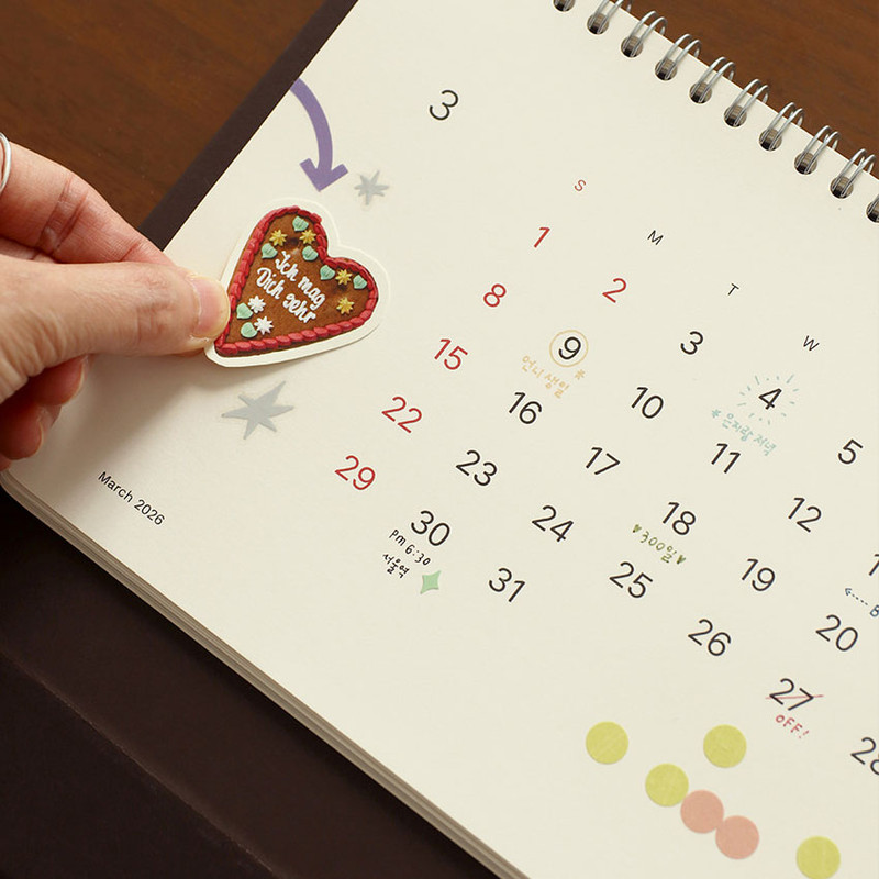 Calendar(Front) - Paperian 2026 Attitude Monthly Desk Calendar