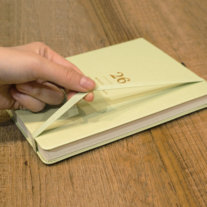 Elastic Band Closure - O-Check 2026 Mon Journal A5 Dated Lined Weekly Planner