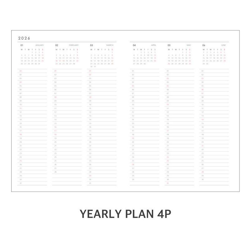 Yearly Plan - O-Check 2026 Record Your Day A4 Dated Monthly Planner