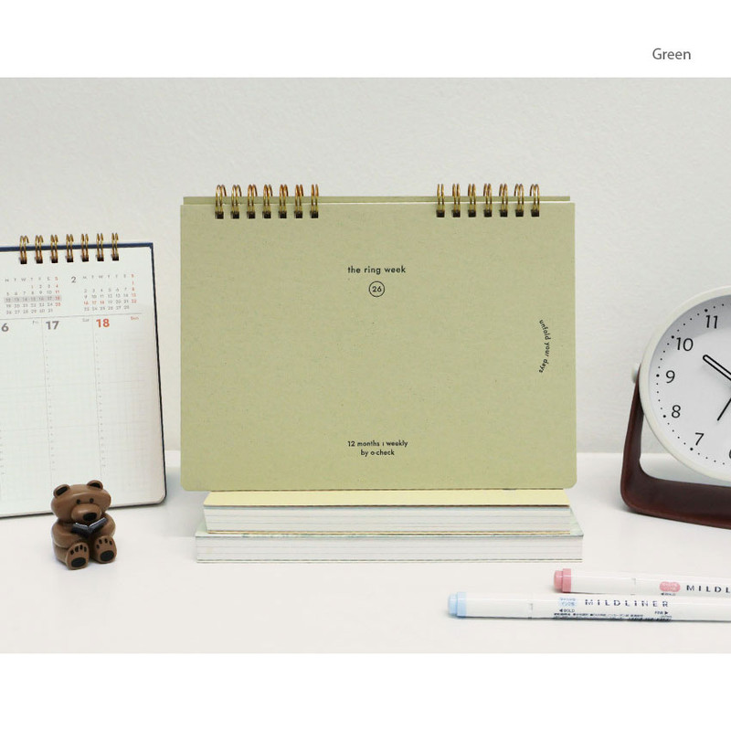 Green - O-Check 2026 The Ring Week Dated Weekly Planner