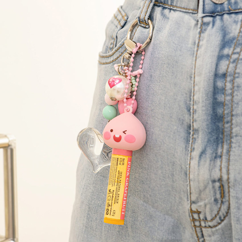 Usage example of Kakao Friends Little Friends Lip Balm Holder Keyring