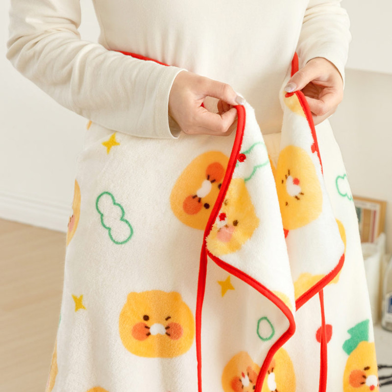 Snap Button Closure - Kakao Friends Cozy Microfiber Lap Blanket