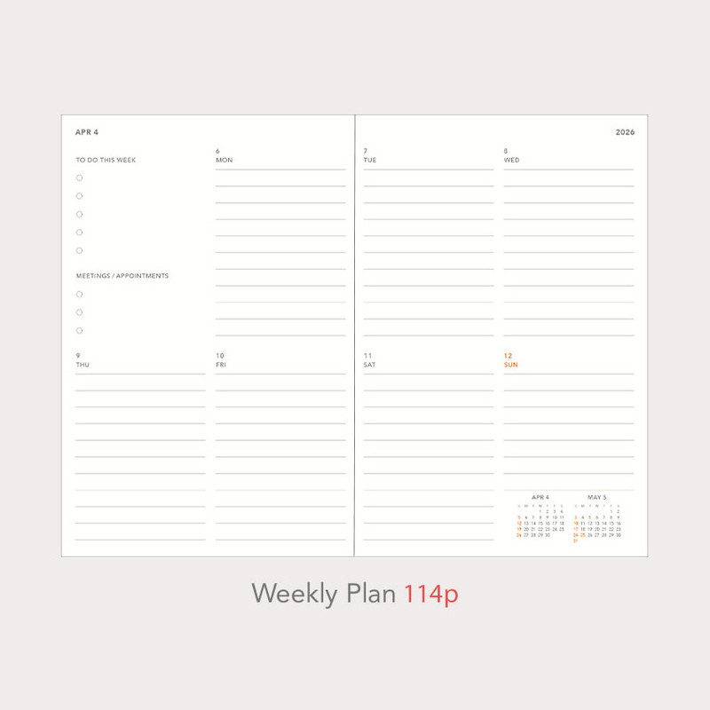 Weekly Plan - Paperian 2026 A'round The Day Large Dated Weekly Planner