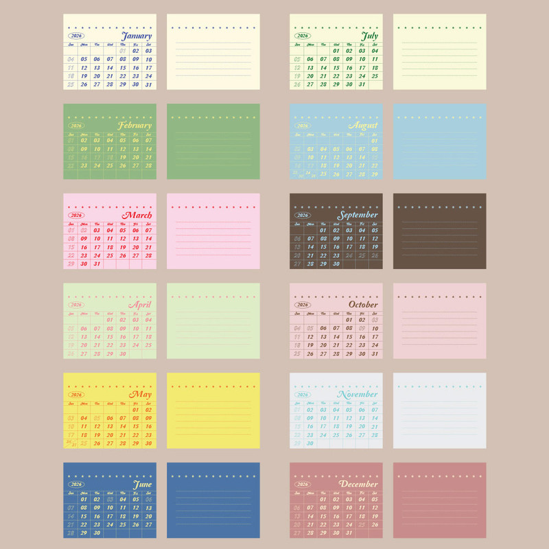 Calendar Pages - Paperian Bits And Pieces Mini Desk Calendar