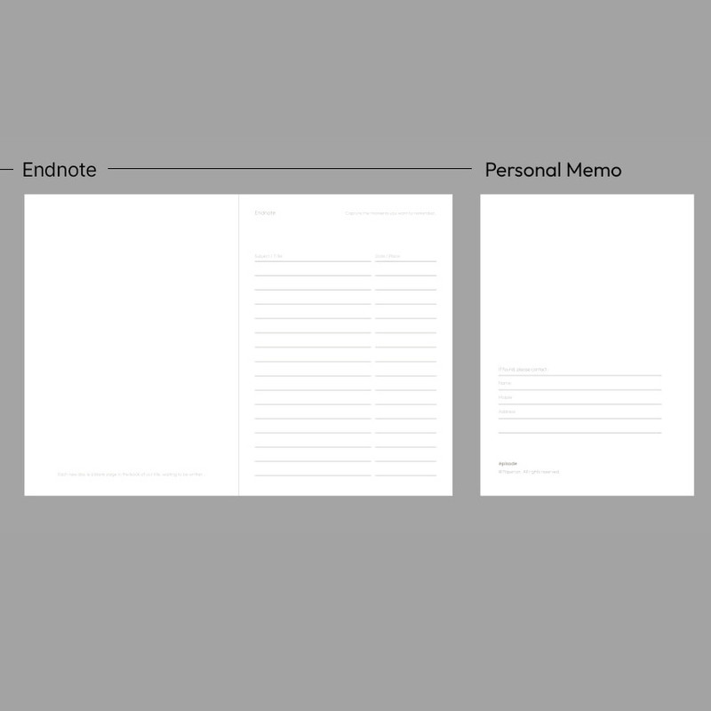 End Note & Personal Memo - Paperian 2026 Episode A6 Dated Weekly Diary Journal