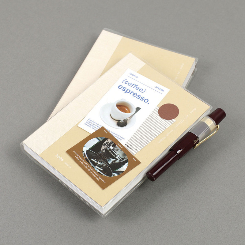 Clear PVC cover with Pen Holder - Paperian 2026 Episode A6 Dated Weekly Diary Journal