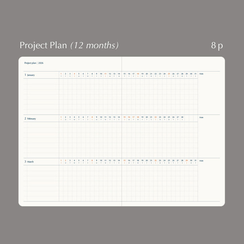 Project Plan - Paperian 2026 Neue A5 Dated Weekly Planner