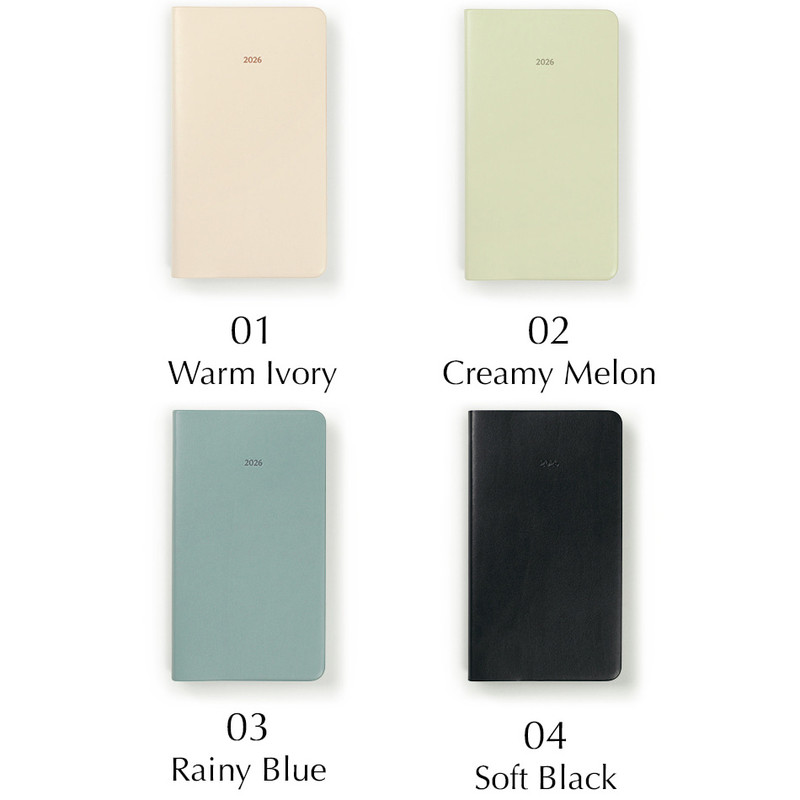 4 Colors - Paperian 2026 Neue Pocket Dated Monthly Planner