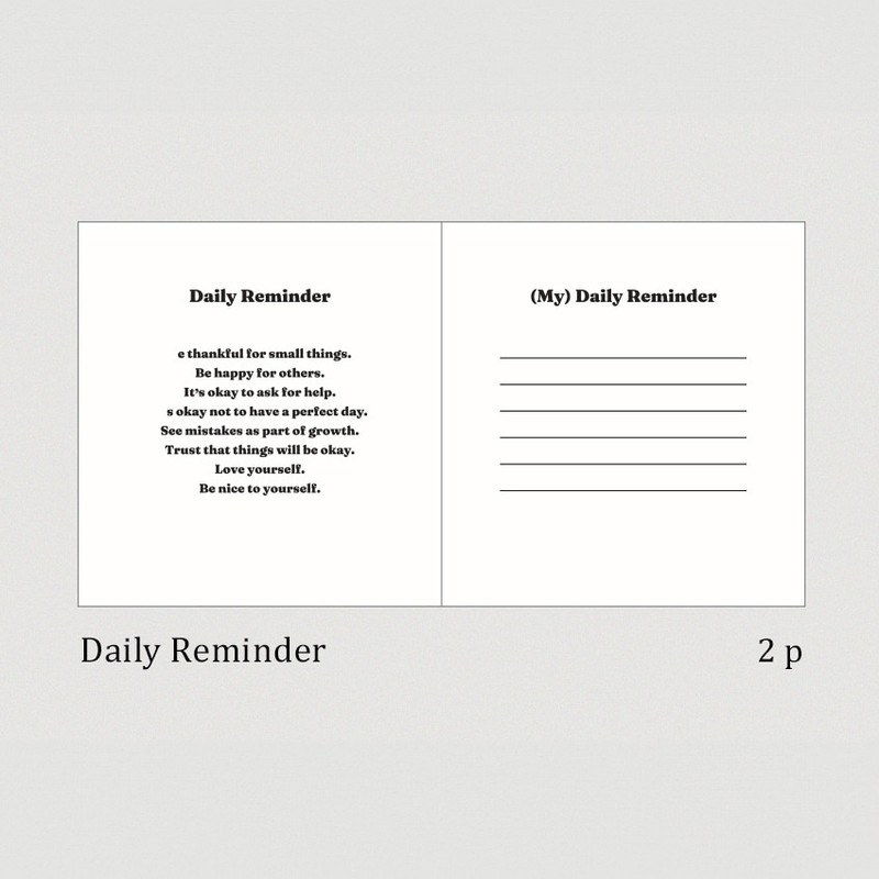 Daily Reminder -  - Paperian Be Nice To Yourself Dateless Weekly Diary Ver.2