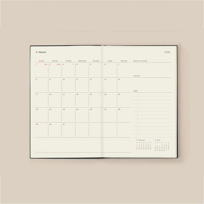 Monthly Plan - Paperian 2026 Attitude B6 Dated Weekly Planner