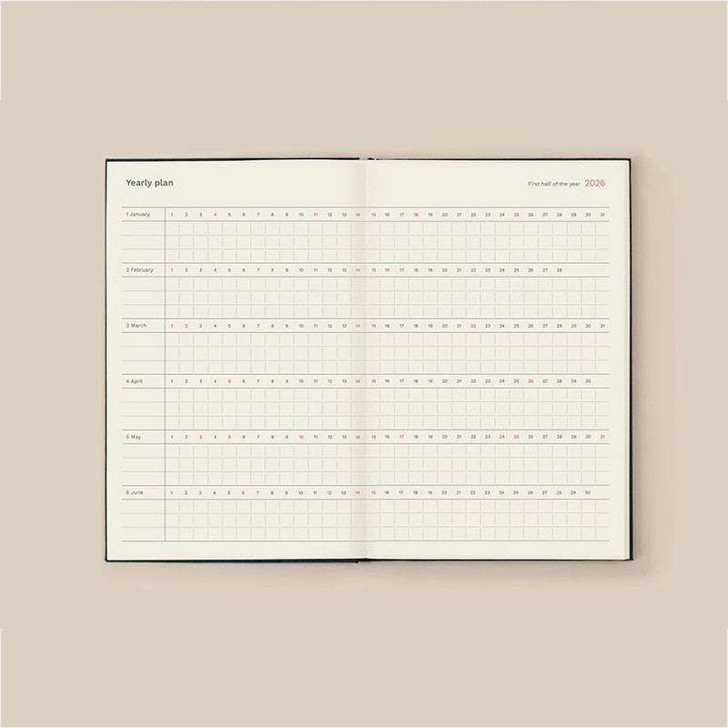 Yearly Plan - Paperian 2026 Attitude B6 Dated Weekly Planner