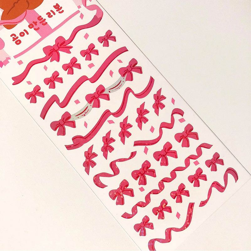 Cute Design - pureureum design Cupid Bear Ribbon Holographic Sticker