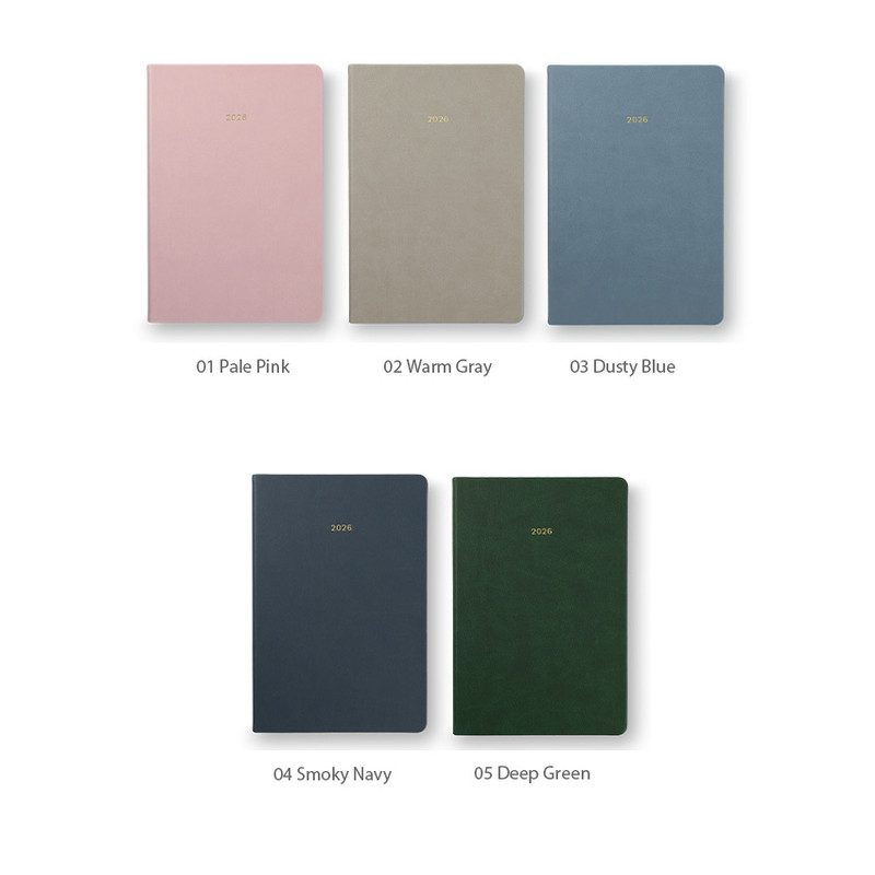 5 Colors - Paperian 2026 Attitude PU A5 Dated Monthly Planner