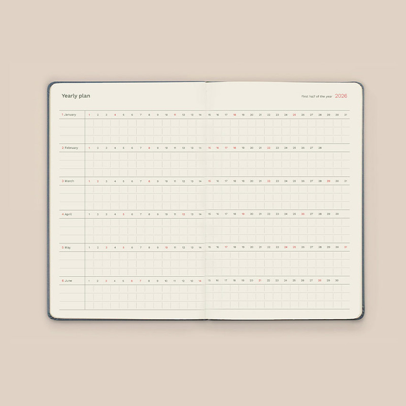 Yearly Plan - Paperian 2026 Attitude PU B6 Dated Weekly Planner