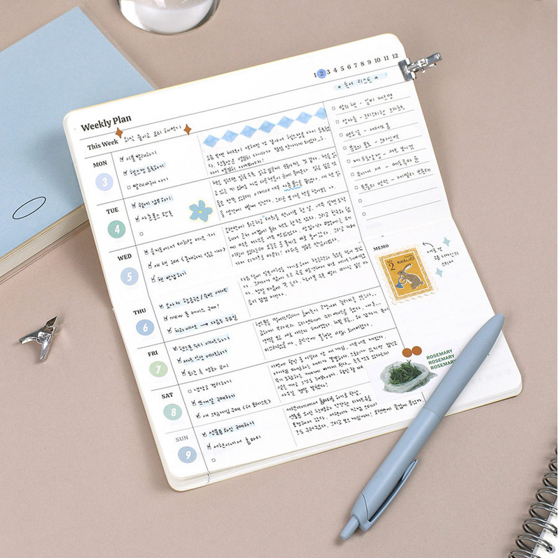Usage example of Paperian Remind Dateless Weekly Planner