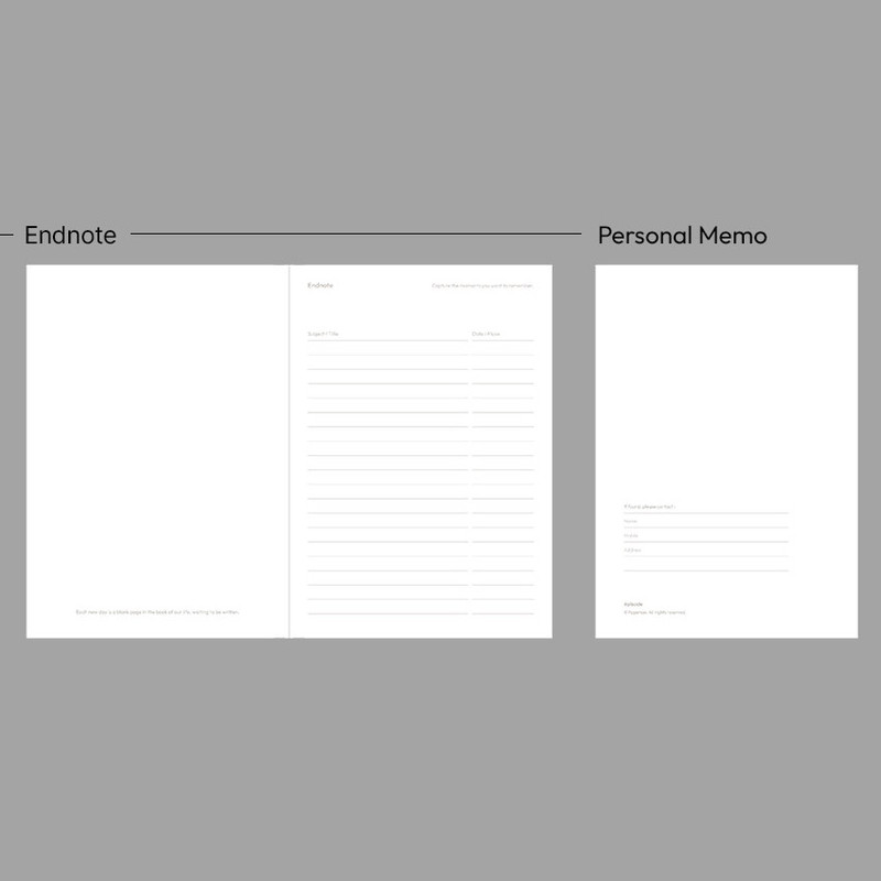 End Note & Personal Memo - Paperian Episode B6 Undated Weekly Diary Journal